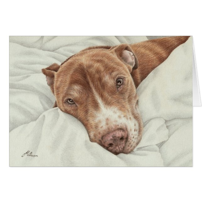 Sweet Pit Bull Card (Vorderseite (Horizontal))