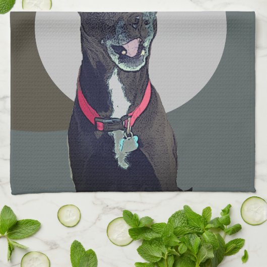 Sweet Pitbull Labrador Mix Dog macht es zu einem g Geschirrtuch (Gefaltet)