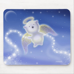Sweet Polar Bear Angel Cub Mousepad