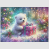 Sweet Polar Bear Cube mit Weihnachtsgeschenk Decou Seidenpapier (Vorderseite)