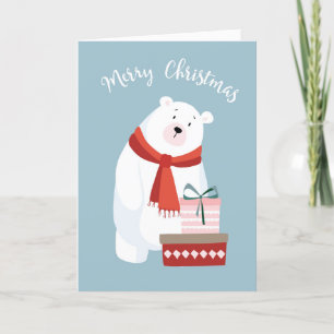 Sweet Polar Bear Frohe Weihnachtskarte Feiertagskarte
