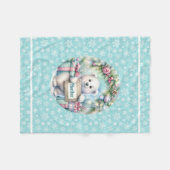 Sweet Polar Bear Personalize Name Christmas Baby Fleecedecke (Vorderseite (Horizontal))