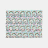 Sweet Polar Bear personalize Name Christmas Fleecedecke (Vorderseite (Horizontal))