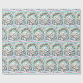 Sweet Polar Bear Personalize Name Christmas Roll Geschenkpapier (Flach)