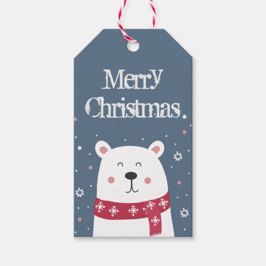 Sweet Polar Bear with Scarf Geschenkanhänger (Vorderseite)