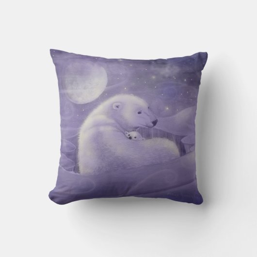 Sweet Polar Bears Throw Kissen (Vorderseite)