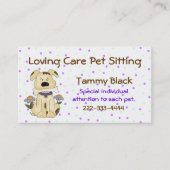 Sweet Polka Dot Pet Sitting Business Card Visitenkarte (Vorderseite)