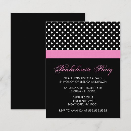 Sweet Polka Dots Pattern Einladungen (Vorne/Hinten)