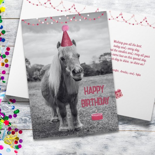Sweet Pony Birthday Card Karte