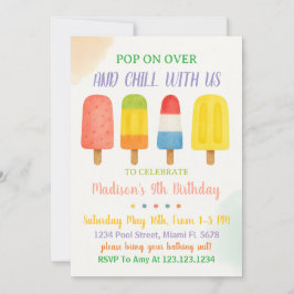 Sweet Popsicle Birthday Einladung für Kinder