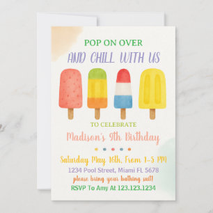 Sweet Popsicle Birthday Einladung für Kinder