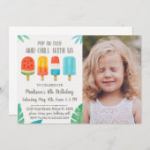 Sweet Popsicle Party Geburtstag Einladung (Vorne/Hinten)