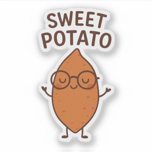 Sweet Potato Funny Vinyl Sticker (Vorderseite)