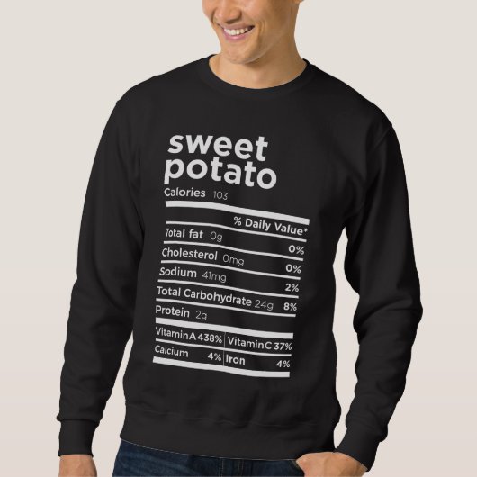 Sweet Potato Nutrition Facts Funny Erntedank Co. Sweatshirt (Vorderseite)