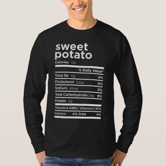 Sweet Potato Nutrition Facts Funny Erntedank Co. T-Shirt (Vorderseite)