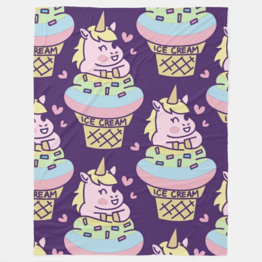 Sweet Pride Unicorn Fleece Blanket (Vorderseite)