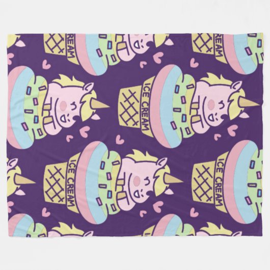 Sweet Pride Unicorn Fleece Blanket (Vorderseite (Horizontal))