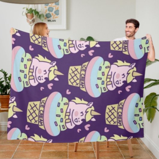 Sweet Pride Unicorn Fleece Blanket