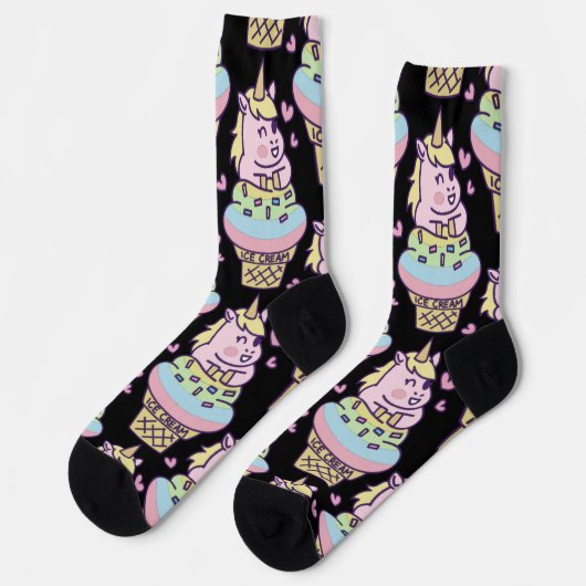 Sweet Pride Unicorn Ice Cream Socken (Linkes Detail)