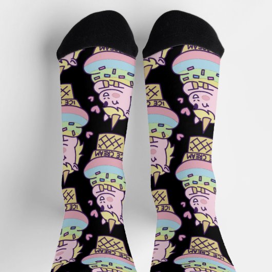 Sweet Pride Unicorn Ice Cream Socken (Oben)