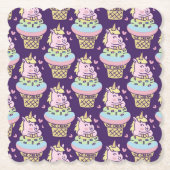 Sweet Pride Unicorn Paper Untersetzer (Vorderseite)