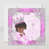 Sweet Princess Baby Dusche Schneeflocke Rosa Ethni Einladung (Vorderseite)
