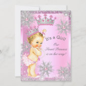 Sweet Princess Baby Shower Wonderland Pink Blonde Einladung (Vorderseite)