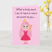 Sweet Princess Happy Birthday Tante to Niece Karte (Gelbe Blume)