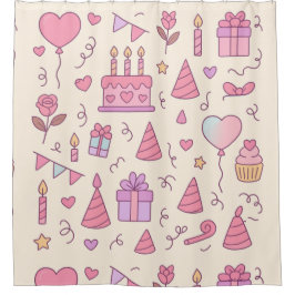 Sweet Princess Party Celebration Pattern Duschvorhang