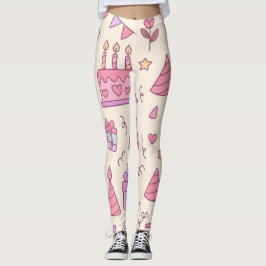 Sweet Princess Party Celebration Pattern Leggings