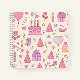 Sweet Princess Party Celebration Pattern Notizblock