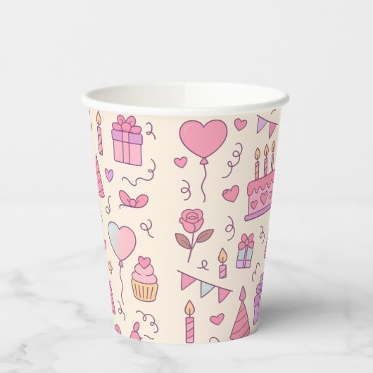 Sweet Princess Party Celebration Pattern Pappbecher (Links)