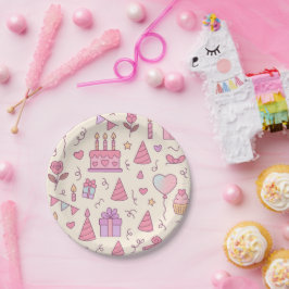 Sweet Princess Party Celebration Pattern Pappteller