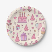 Sweet Princess Party Celebration Pattern Pappteller (Vorderseite)