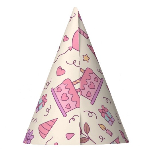 Sweet Princess Party Celebration Pattern Partyhütchen (Rückseite)