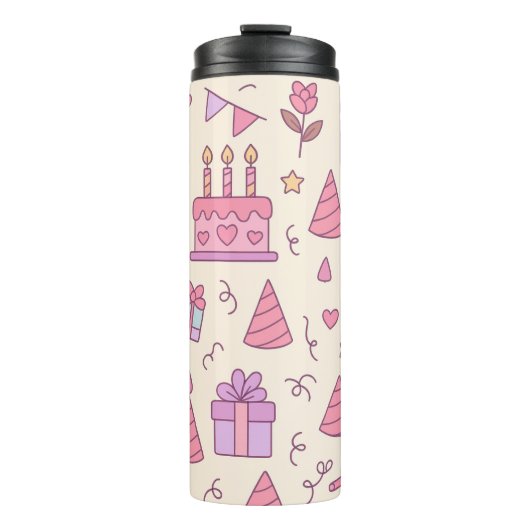Sweet Princess Party Celebration Pattern Thermosbecher (Vorderseite)