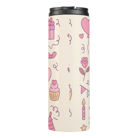 Sweet Princess Party Celebration Pattern Thermosbecher (Rückseite)