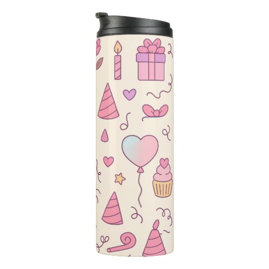 Sweet Princess Party Celebration Pattern Thermosbecher (Nach rechts gedreht)