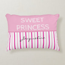 Sweet Princess Pink White Stripes Name