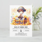 Sweet Printable Pirate Einladung (Stehend Vorderseite)