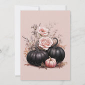 Sweet Pumpkin Blush Pink Floral Fall Baby Dusche Einladung (Rückseite)