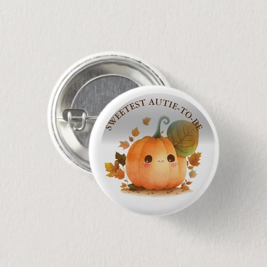 Sweet Pumpkin Fall Baby Dusche Button (Vorne & Hinten)