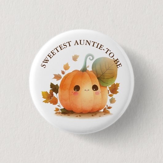 Sweet Pumpkin Fall Baby Dusche Button (Vorderseite)