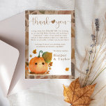 Sweet Pumpkin Fall Baby Dusche Dankeskarte<br><div class="desc">Sweet Pumpkin Fall Baby Dusche Danke Ihrer Karte - "Squash" Sie den normalen und umarmen Sie das außergewöhnliche mit unserem Fall Baby Shower Thema! Mit einem unwiderstehlich niedlichen Wasserfarbenkürbis ist dieses kleine, süße "Kürbis"-Thema dank Kartendesign das Set, Ihrem Fest einen Sprinkle Herbstmagie hinzuzufügen. Es ist an der Zeit, in Liebe...</div>