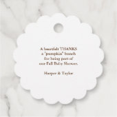 Sweet Pumpkin Fall Baby Dusche Geschenkanhänger (Rückseite)