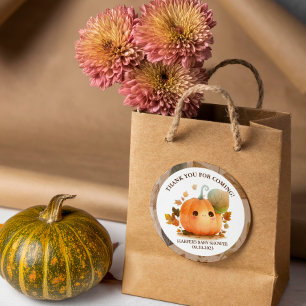 Sweet Pumpkin Fall Baby Dusche Runder Aufkleber