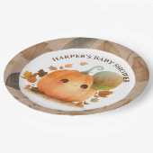Sweet Pumpkin Fall Baby Shower Pappteller (Schrägansicht)
