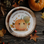 Sweet Pumpkin Fall Baby Shower Pappteller<br><div class="desc">Sweet Pumpkin Fall Baby Shower - Get ready to "squash" the ordinary and embrace the extraordinary with our Fall Baby Shower theme! Featuring an irresistibly cute watercolor pumpkin, this sweet little "pumpkin" themed design is all set to add a sprinkle of autumn magic to your celebration. It's time to "fall"...</div>