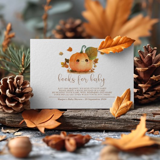 Sweet Pumpkin Fall Babydusche Bücher für Baby Begleitkarte