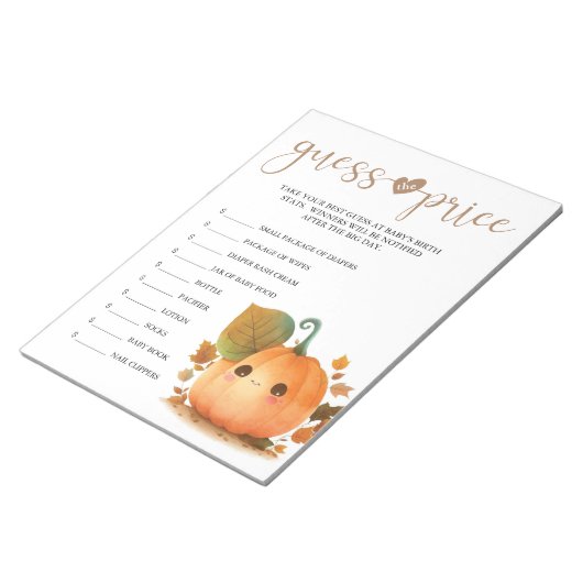 Sweet Pumpkin Fall Rate den Preis Notizblock (angewinkelt)